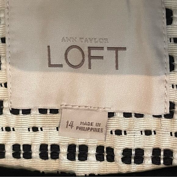 LOFT Black Cream Bold Print Career Office Jacket NWOT Size 14 - Picture 10 of 13